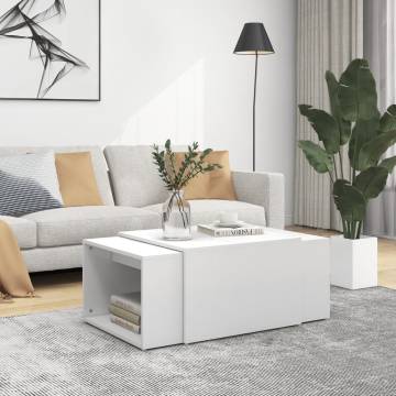 3 Piece Nesting Coffee Table Set - White Engineered Wood