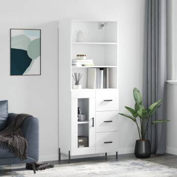 Stylish Highboard White | 69.5x34x180 cm | Hipomarket