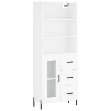 Stylish Highboard White | 69.5x34x180 cm | Hipomarket