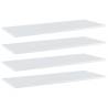 High Gloss White Bookshelf Boards - 4 pcs | HipoMarket