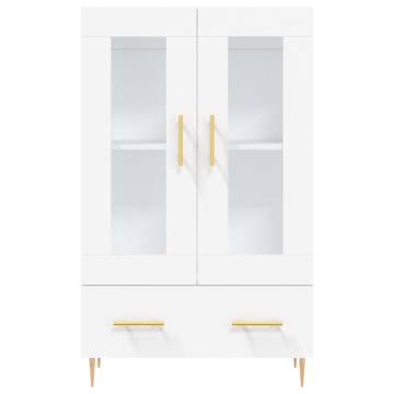 Stylish Highboard White - Engineered Wood, 69.5x31x115 cm