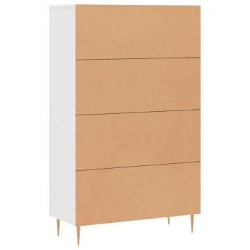 Stylish Highboard White - Engineered Wood, 69.5x31x115 cm