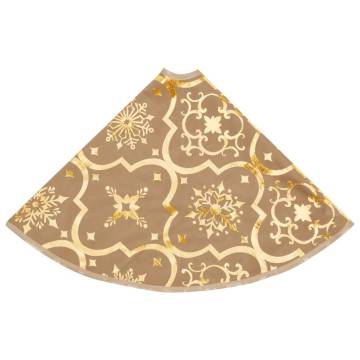 Luxury Yellow Christmas Tree Skirt with Sock - 150 cm Fabric