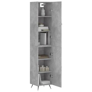 Stylish Highboard Concrete Grey - Durable Engineered Wood 180 cm