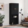 Highboard Black 69.5x34x180 cm Engineered Wood Colour black Quantity in Package 1 Model 3 shelves 