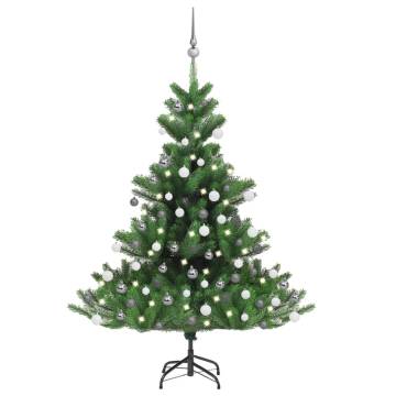 Nordmann Fir Artificial Christmas Tree 120cm with LED & Ball Set