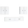 6 Piece High Gloss White TV Cabinet Set - Stylish & Practical