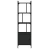 Stylish Bookcase with Door - Black Engineered Wood Storage