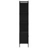 Stylish Bookcase with Door - Black Engineered Wood Storage