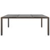 Garden Table with Glass Top - Brown Rattan 200x150 cm