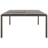 Garden Table with Glass Top - Brown Rattan 200x150 cm