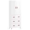 Highboard High Gloss White - 69.5x34x180 cm | Hipomarket