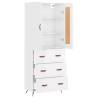 Highboard High Gloss White - 69.5x34x180 cm | Hipomarket