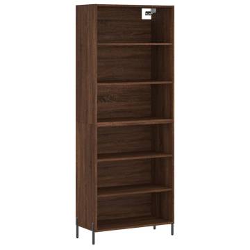 Stylish Highboard in Brown Oak - 69.5x32.5x180 cm