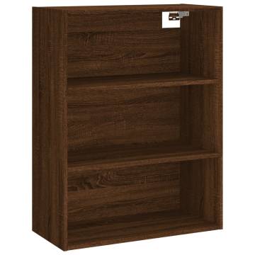 Stylish Highboard in Brown Oak - 69.5x32.5x180 cm