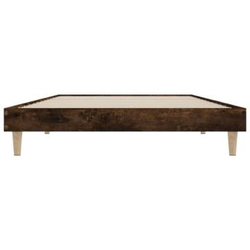 Smoked Oak Bed Frame 100x200 cm - Durable Engineered Wood