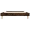 Smoked Oak Bed Frame 100x200 cm - Durable Engineered Wood