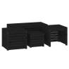 4 Piece Garden Box Set - Black Solid Pine | Hipomarket