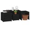 4 Piece Garden Box Set - Black Solid Pine | Hipomarket