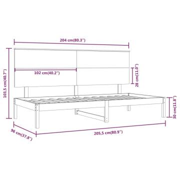 Day Bed Black 90x200 cm Solid Wood Pine - Stylish & Practical