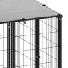 Durable Black Steel Dog Kennel | 6.05 m² Outdoor Enclosure