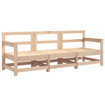 3 Piece Garden Lounge Set - Solid Pine Wood - Hipomarket