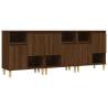 Stylish 3-Piece Brown Oak Sideboards | Hipomarket UK