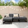 4 Piece Garden Lounge Set - Black Solid Wood Pine for Outdoor