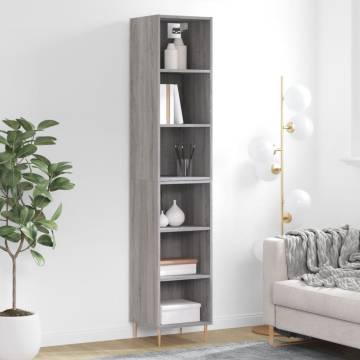 Stylish Grey Sonoma Highboard - Engineered Wood 180 cm