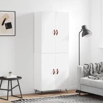 Elegant Highboard White | 69.5x34x180 cm | Engineered Wood