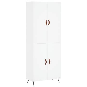 Elegant Highboard White | 69.5x34x180 cm | Engineered Wood