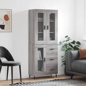 Elegant Highboard Grey Sonoma - 69.5x34x180 cm | HipoMarket