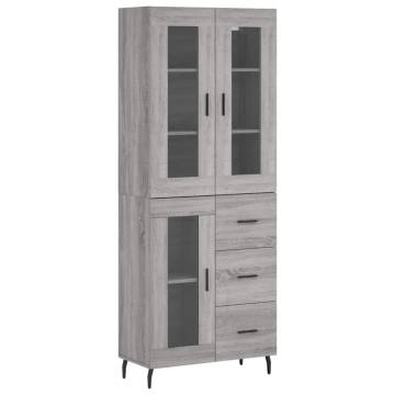 Elegant Highboard Grey Sonoma - 69.5x34x180 cm | HipoMarket