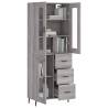 Elegant Highboard Grey Sonoma - 69.5x34x180 cm | HipoMarket