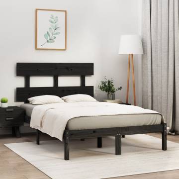 Black Solid Wood Bed Frame 120x200 cm - Timeless Design