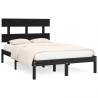 Black Solid Wood Bed Frame 120x200 cm - Timeless Design