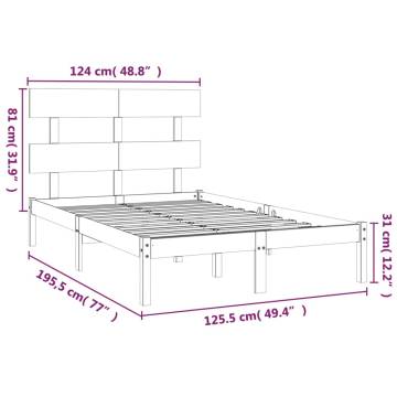 Black Solid Wood Bed Frame 120x200 cm - Timeless Design