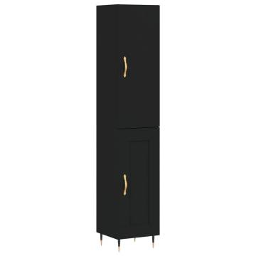 Stylish Highboard Black 34.5x34x180 cm - Engineered Wood