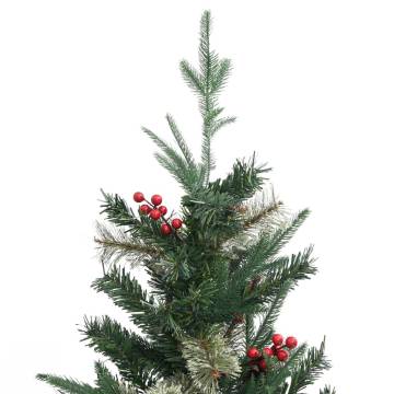 225 cm Christmas Tree with Pine Cones - Festive Green Decor