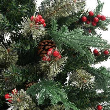 225 cm Christmas Tree with Pine Cones - Festive Green Decor