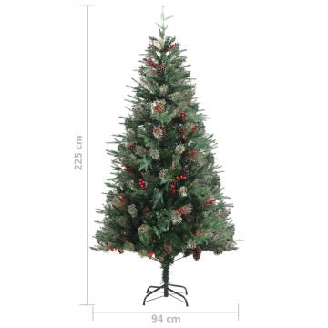 225 cm Christmas Tree with Pine Cones - Festive Green Decor