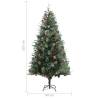 225 cm Christmas Tree with Pine Cones - Festive Green Decor