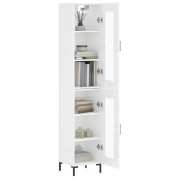 Highboard High Gloss White - Elegant Storage Solution (34.5x34x180 cm)