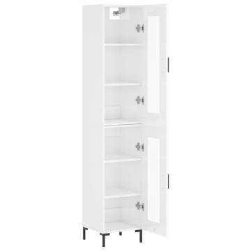 Highboard High Gloss White - Elegant Storage Solution (34.5x34x180 cm)