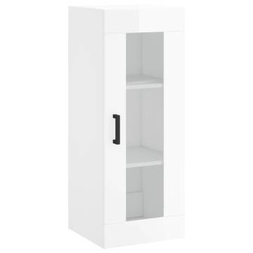 Highboard High Gloss White - Elegant Storage Solution (34.5x34x180 cm)