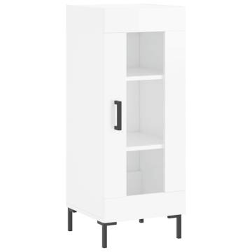 Highboard High Gloss White - Elegant Storage Solution (34.5x34x180 cm)