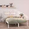 Bed Frame White Solid Wood 120x190 cm Small Double Colour white Size 120 x 190 cm 