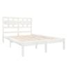 White Solid Wood Bed Frame 120x190 cm - Small Double