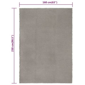 Rectangular Grey Cotton Rug 160x230 cm | HipoMarket