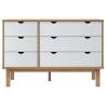 Drawer Cabinet OTTA Brown & White - Solid Wood Pine 111x43cm